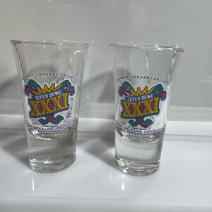 Super Bowl XXXI Shot Glasses New Orleans 1997 quantity of 2